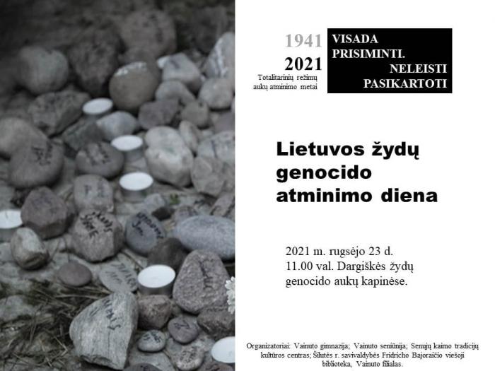 Holokausto 80-mečio minėjimas Dargiškėse genocido žydų kapinėse